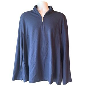 Jos.‎ A. Bank Traveler Pullover 1/4 Zip Travel Tech Tailored Fit XL Navy Blue